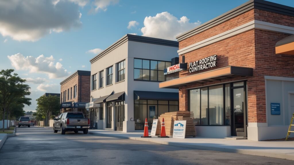 Commercial flat roof installation on Tampa building
