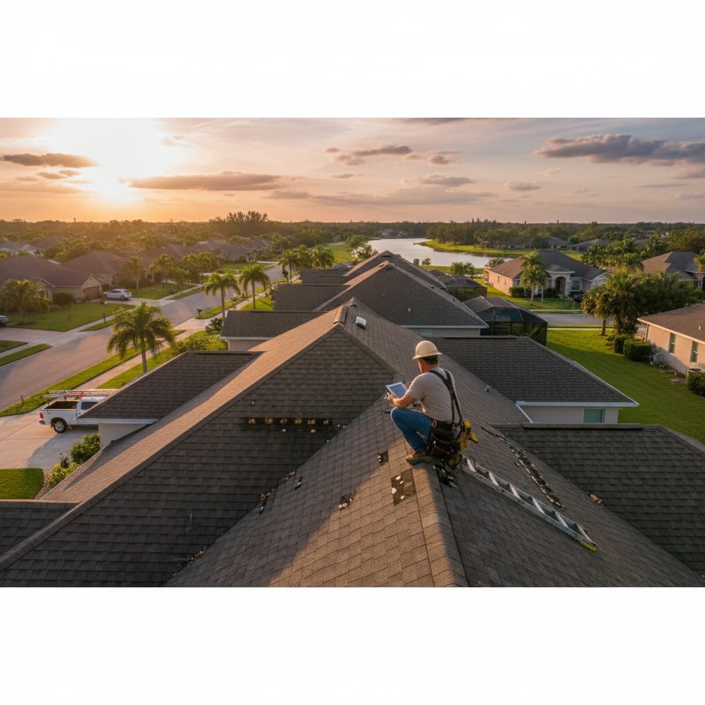 Detailed roof inspection report showing damage and repair estimates for Riverview home buyer