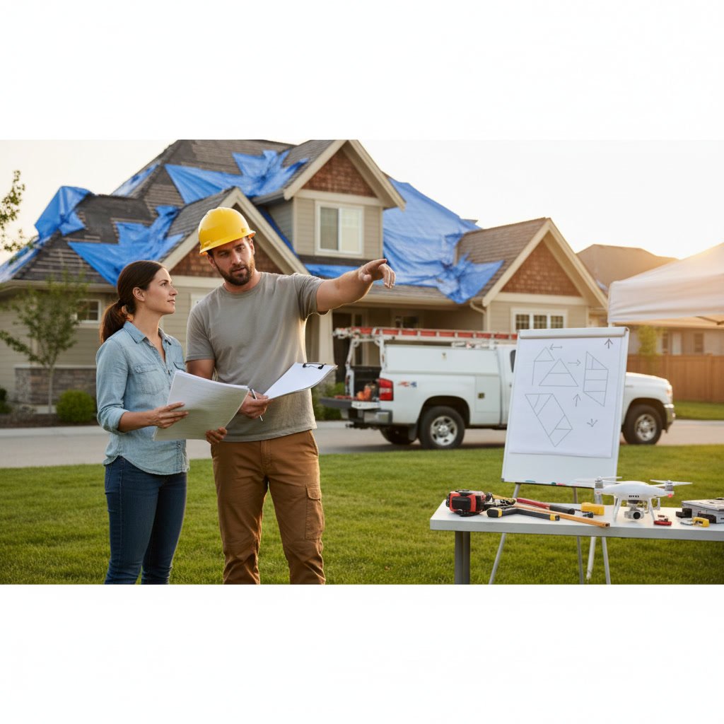 Detailed written roofing estimate showing materials and labor breakdown